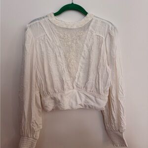 Elegant White Lace Women's Top